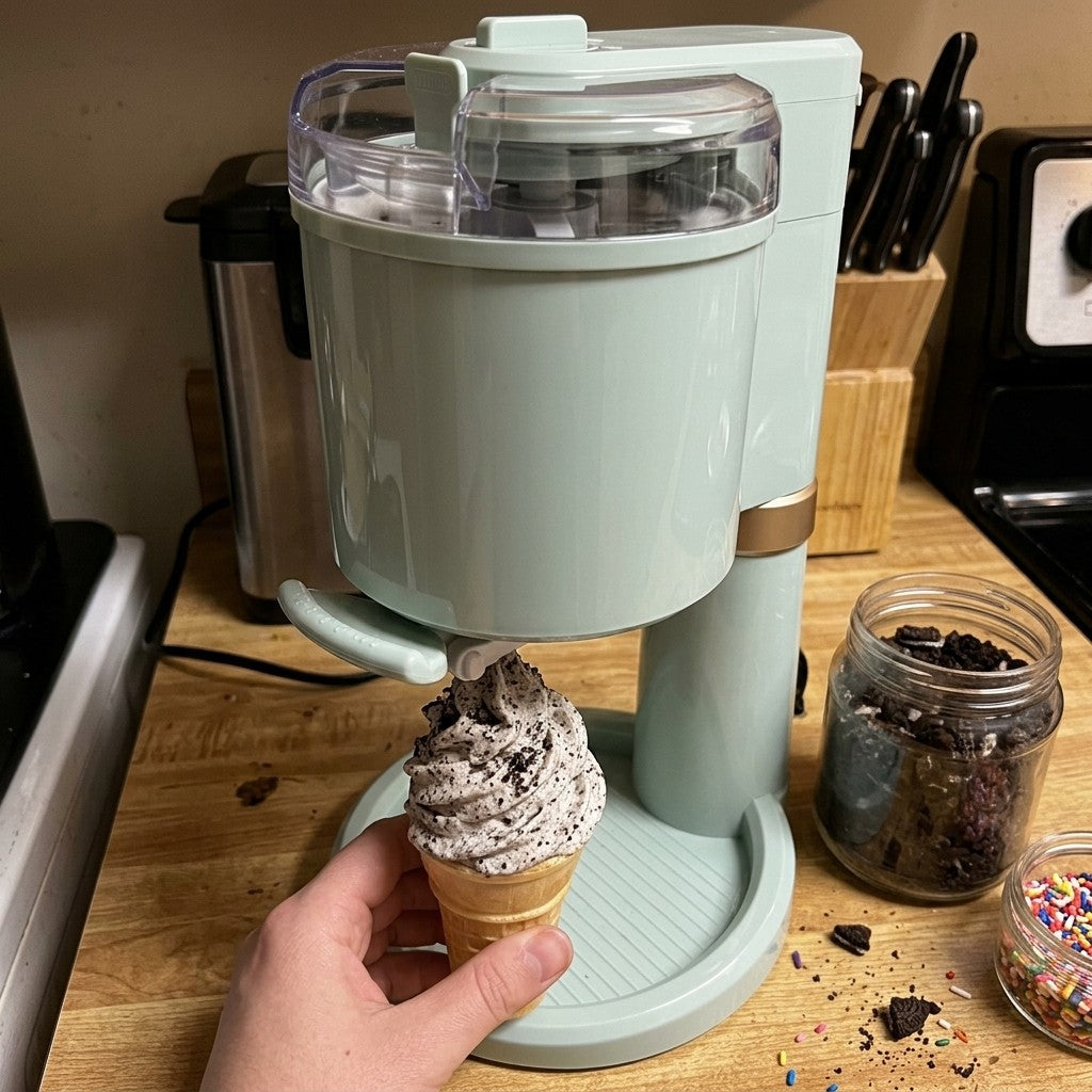 Cookies and cream soft-serve