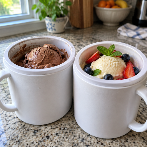 Two flavors at once - chocolate and vanilla