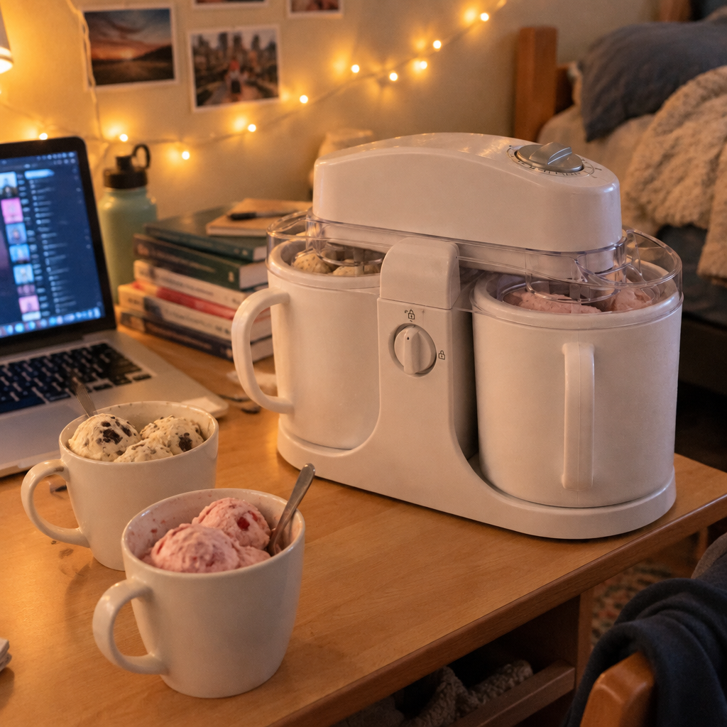FrostCup in a cozy dorm room