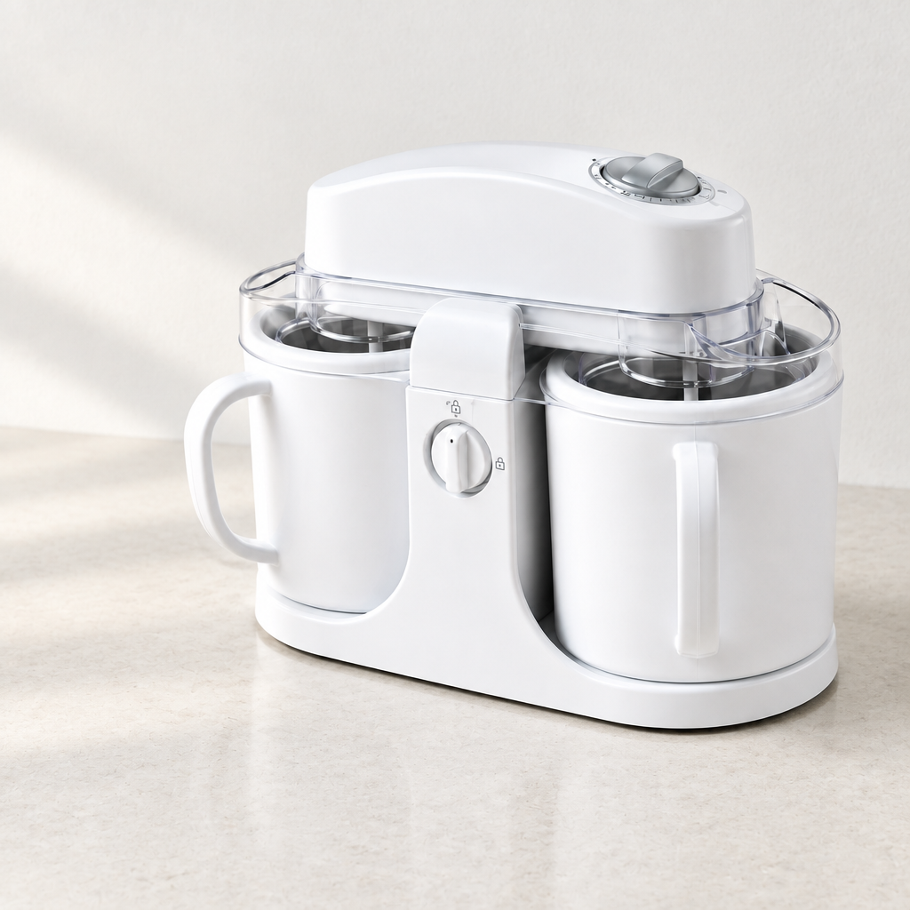 FrostCup dual-bowl ice cream maker